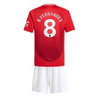 Manchester United Bruno Fernandes #8 Domáci Detský futbalový dres 2024-25 Krátky Rukáv (+ trenírky)